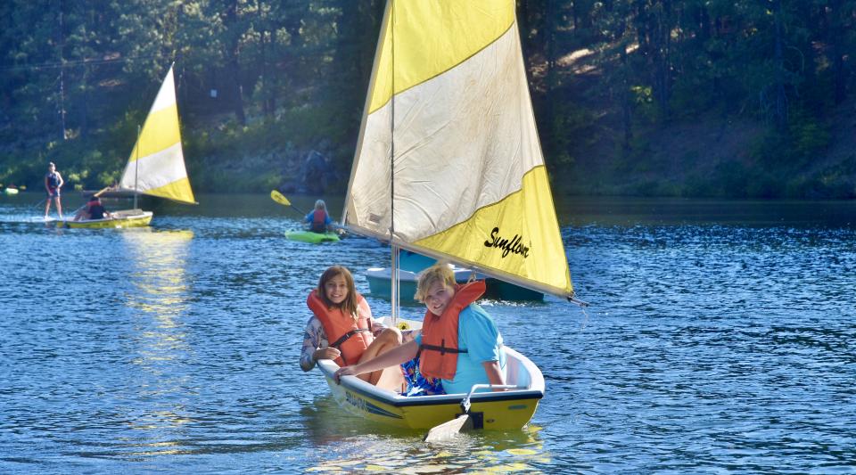 sailing on California summer camp lake