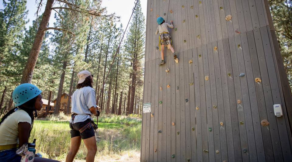 summer camp climbing wall activity