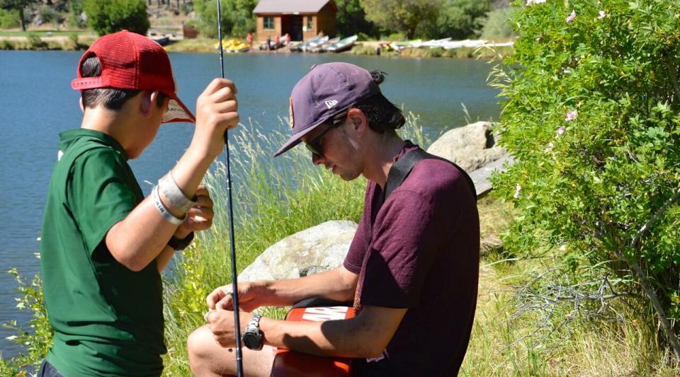 learning to fish at grizzly lodge
